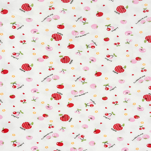 Printed single jersey fabric-Red cherries