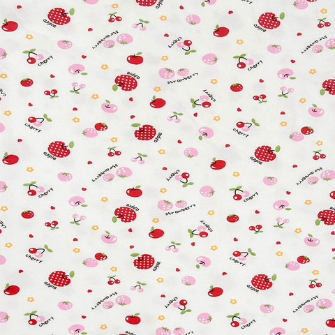Printed single jersey fabric-Red cherries