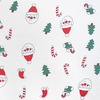 40S Printed Combed brushed Interlock fabric-white background-Santa Claus