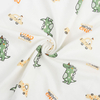 40S Printed Combed Brushed Interlock Fabric-white Background Green Dinosaur
