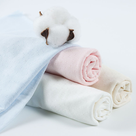 In Stock Dot Jacquard Bamboo Single Jersey Fabric 70%Bamboo30%C for Baby Sets Baby Bamboo Pajamas