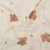 Printed Vertical Bar Rib Jacquard Fabric-Star Bear
