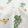 40S Printed Combed Brushed Interlock Fabric-white Background Green Dinosaur