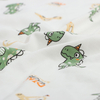 40S Printed Combed Brushed Interlock Fabric-white Background Green Dinosaur