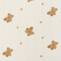 Printed Vertical Bar Rib Jacquard Fabric-Star Bear