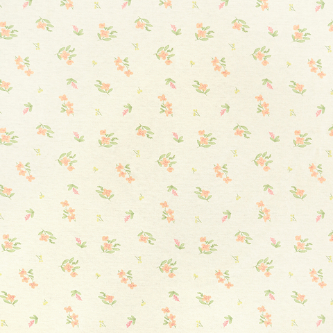 40S Printed combed brushed Interlock fabric-Pink florets