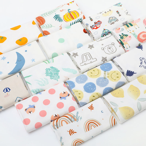 40S 100% Cotton Printed Combed Interlock Fabric Roll Textile for Baby Clothing Bedding