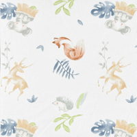70%Bamboo30%C Printed Single Jersey Fabric-Fox Baby Elephant
