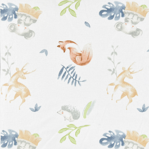 70%Bamboo30%C Printed Single Jersey Fabric-Fox Baby Elephant