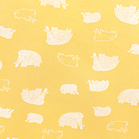 40S Printed combed brushed Interlock fabric-Elephant with yellow background