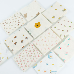 Soft 100%C Printed Vertical Bar Rib Jacquard Fabric Soft Cotton Fabric for Children Clothes