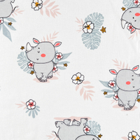 70%Bamboo30%C Printed Single Jersey Fabric-Baby rhinoceros