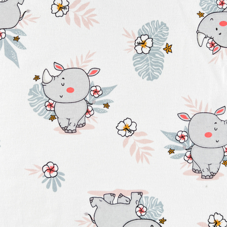 70%Bamboo30%C Printed Single Jersey Fabric-Baby rhinoceros