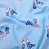Printed single jersey fabric-Blue cactus