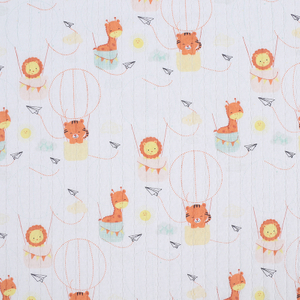 Vertical Bar Dot Single Printed Jacquard Fabric-Animals Fly