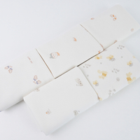 240g Brushed Cartoon Printed Waffle Fabric Stretch Knitted Fabric Spring And Autumn Baby Pajamas Loungewear Fabrics