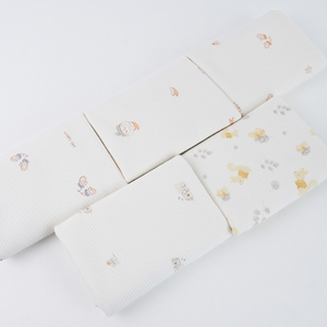 240g Brushed Cartoon Printed Waffle Fabric Stretch Knitted Fabric Spring And Autumn Baby Pajamas Loungewear Fabrics