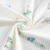 Cartoon Print Ribbed Cotton Spandex Knitted Stretch Fabric for Autumn And Winter Baby Rompers And Loungewear