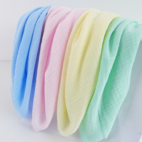 Solid Color Cotton Double Crepe gauze fabric Double Yarn Baby Bath Towel Baby Blanket Pajamas Pajama Dress Fabric