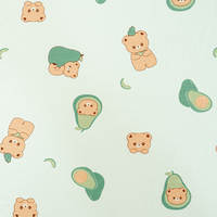 50s Lyocell Printed Jersey Fabric-Avocado bear
