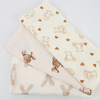 Cotton Cartoon Print Double-layer Crepe Double-layer Gauze Baby Bear Pajamas Blankets Saliva Towels and Sleeping Bag Fabrics