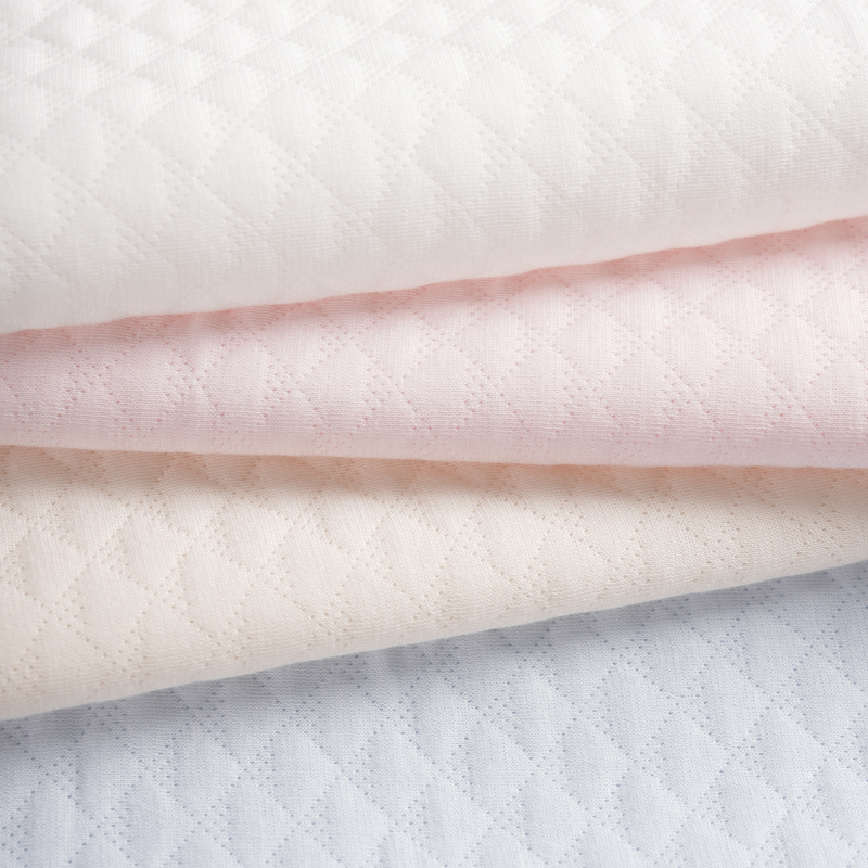 Solid Color Diamond Dot Jacquard Air Layer Fabric, Autumn Winter Quilted Warm Fabric for Baby Sleep Sacks & Padded Jackets