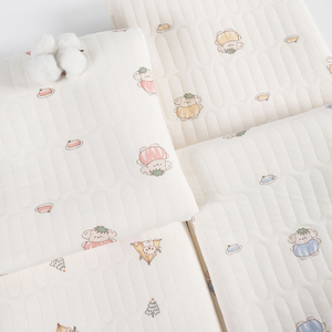 New Chinese Style Dragon Print 3-Layer Quilted Air Layer Fabric, 100% Pure Cotton Thick Warm Fabric, Material for Baby Pillow Cover & Infant Swaddle Wrap Blanket