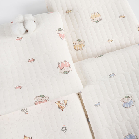 New Chinese Style Dragon Print 3-Layer Quilted Air Layer Fabric, 100% Pure Cotton Thick Warm Fabric, Material for Baby Pillow Cover & Infant Swaddle Wrap Blanket