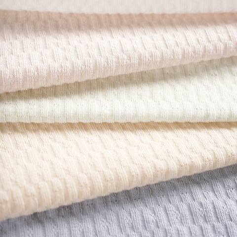 95% Cotton 5% Spandex 3D Jacquard Jersey Fabric, Class A Cotton Spandex Stretch Fabric for T-shirts, Underwear, Loungewear & Base Layers