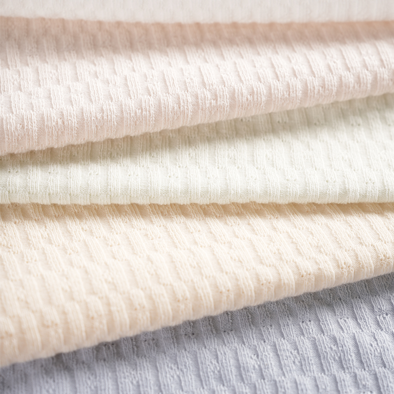 95% Cotton 5% Spandex 3D Jacquard Jersey Fabric, Class A Cotton Spandex Stretch Fabric for T-shirts, Underwear, Loungewear & Base Layers