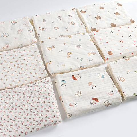 100% Cotton Knit Jersey Hollow Jacquard Floral Print Fabric, Breathable for Baby Pajamas, Loungewear & Anti-Mosquito Pants